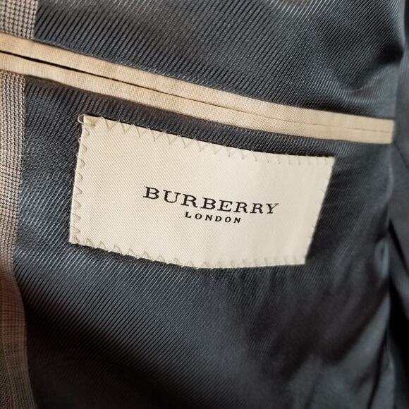 Burberry London Men's Kensington Wool Plaid Blazer Gray Size 42L - Picture 3 of 10